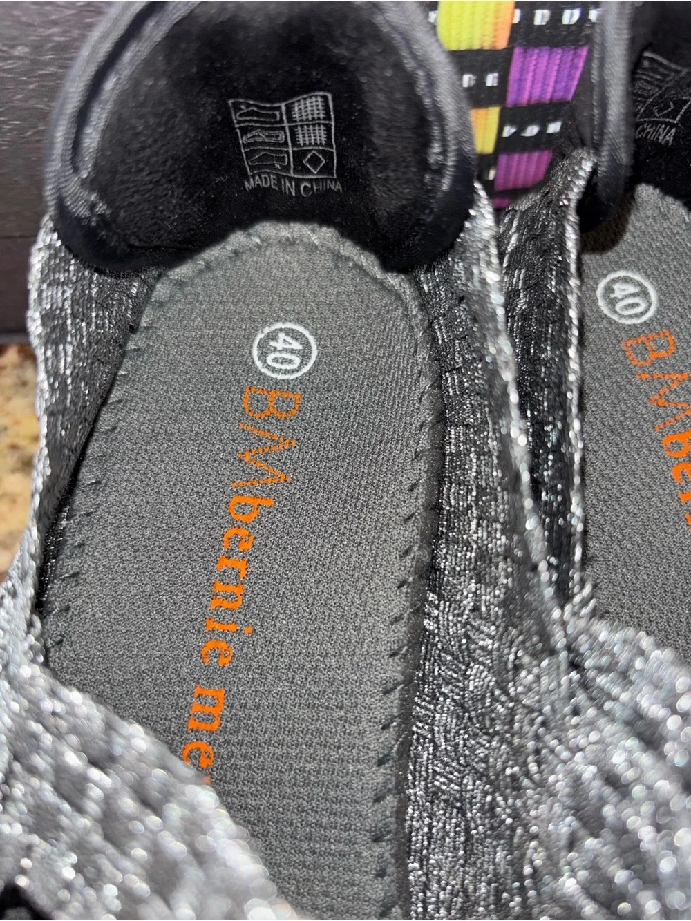 Bernie Mev Woven Stretch Slingback Sandals in Metallic Gray 🆕 - Picture 4 of 9